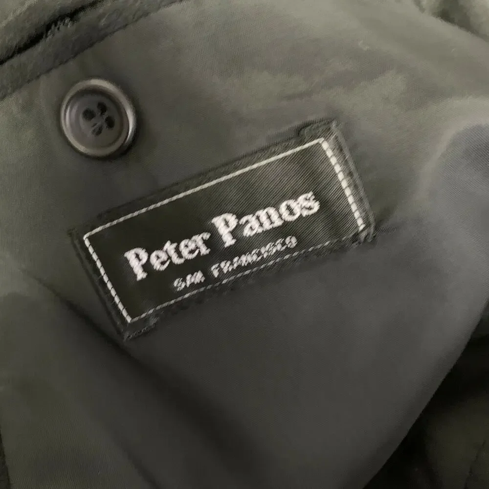 PETER PANOS Chest Size 44 Black Cashmere Notch Lapel Sport Coat